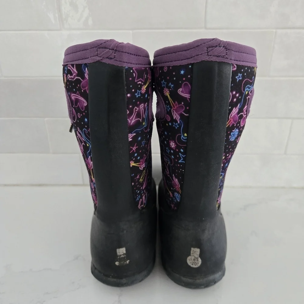 Bogs York Neon Unicorn Classic High Grasp Handles Waterproof Insulated Snow Boot - Picture 4 of 9